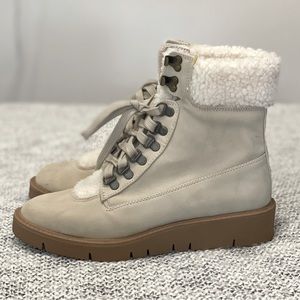 Faux Sherpa lined combat boots